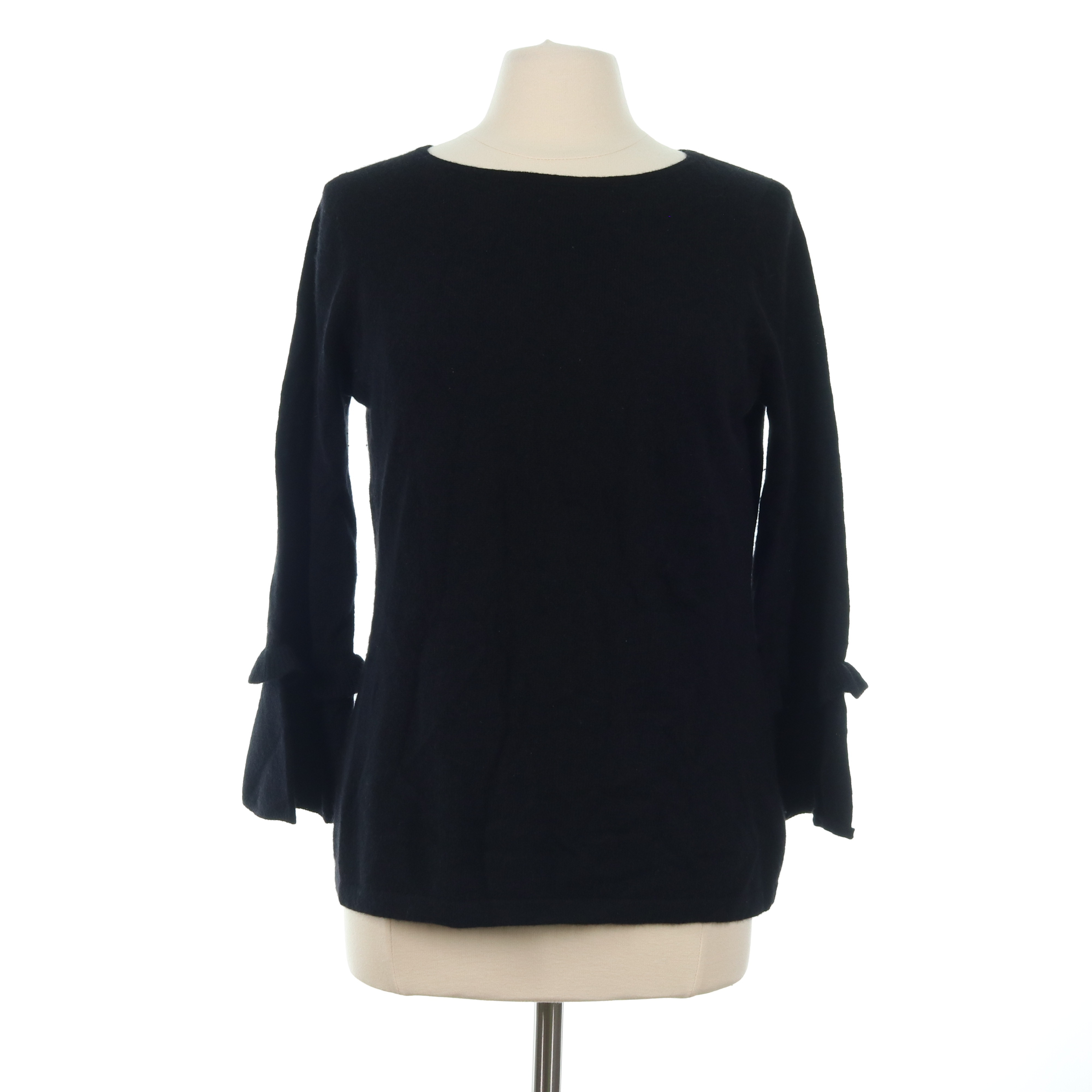 Charter Club Women's Black Flare Sleeve 100% Cashmere Luxury Sweater - Size Medium